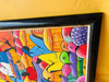 Haitian Naive Art Market Scene Painting — Signed "Enice" Framed