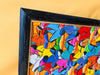 Haitian Naive Art Market Scene Painting — Signed "Enice" Framed