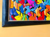 Haitian Naive Art Market Scene Painting — Signed "Enice" Framed