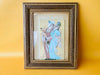 Vintage Persian Qajar-Style Miniature Painting — Khatam Marquetry Frame