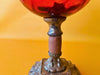 Antique Working Oil Lamp Lempereur and Bernard Cranberry Glass