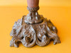 Antique oil lamp silvered base relief detail and marble column
