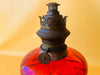 Antique Working Oil Lamp Lempereur and Bernard Cranberry Glass