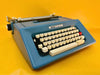 Working Typewriter Olivetti Studio 46 Blue Mint With Dust Cover