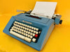 Working Typewriter Olivetti Studio 46 Blue Mint With Dust Cover