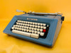 Working typewriter Olivetti Studio 46 blue mint condition main view