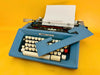 Working Typewriter Olivetti Studio 46 Blue Mint With Dust Cover