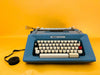 Working Typewriter Olivetti Studio 46 Blue Mint With Dust Cover