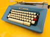 Working Typewriter Olivetti Studio 46 Blue Mint With Dust Cover