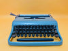 Working 1970s Olivetti Pluma 22 Typewriter - Blue Retro Manual - QWERTY Writer's Gift & Case