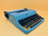 Olivetti Lettera 32 with Case | Iconic Seafoam Blue with Black Borders | The Writer’s Essential