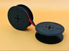 Universal typewriter ribbon black and red ink spool