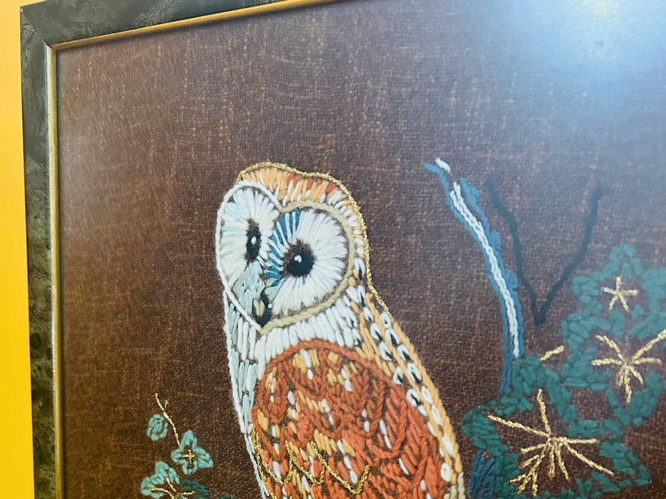 Vintage Owl Macrame Wall Hanging - 1970s Handmade Fiber Art - Boho Home Decor
