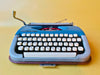 Working Typewriter Maritsa 11 Blue Spanish Qwerty With Case