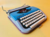 Working Typewriter Maritsa 11 Blue Spanish Qwerty With Case