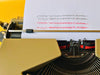 Nippo P200 typewriter close detail text in black and red ink