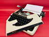 MOffice Deluxe 1300 Typewriter – 1970s White Manual Typewriter with Case