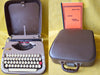 Princess typing sample QWERTY with leather case and instructions