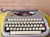 Princess Typewriter (1970s) – Beige Portable Manual Typewriter with Leather Case
