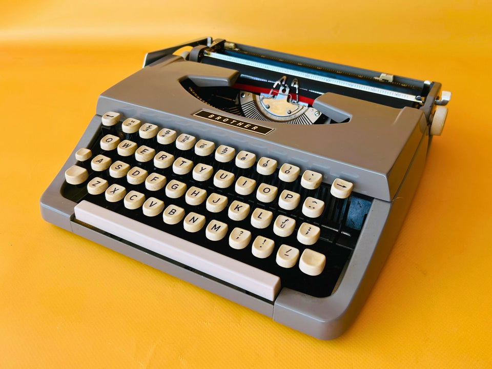 Brother gray portable typewriter