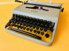 Olivetti Pluma 22 Gray Typewriter - 1970s Manual Portable - Working QWERTY with Case
