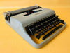 Olivetti Pluma 22 Gray Typewriter - 1970s Manual Portable - Working QWERTY with Case