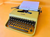 Olivetti Pluma 22 Green Typewriter - 1970s Italian Design - Working QWERTY with Case