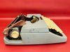 Brother Blue Metal Typewriter - Working 1970s Manual Machine - AZERTY with Case