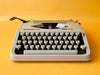 Working White Hermes Baby Typewriter | Swiss Ultra-Portable Typewriter with Case (Copy)
