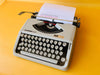 Working White Hermes Baby Typewriter | Swiss Ultra-Portable Typewriter with Case (Copy)