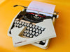 Working White Hermes Baby Typewriter | Swiss Ultra-Portable Typewriter with Case