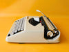 Working White Hermes Baby Typewriter | Swiss Ultra-Portable Typewriter with Case