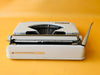 Working White Hermes Baby Typewriter | Swiss Ultra-Portable Typewriter with Case