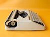 Working White Hermes Baby Typewriter | Swiss Ultra-Portable Typewriter with Case