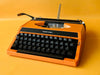 Working Orange Silver Reed Typewriter | Japanese Portable | SN: 91785461