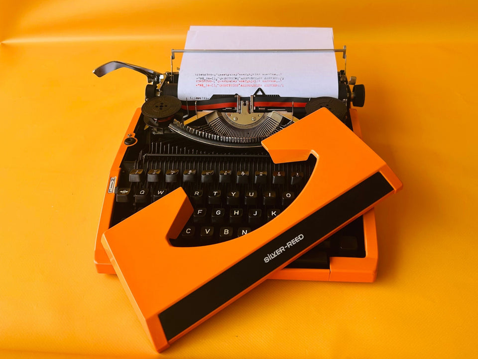 Working Orange Silver Reed Typewriter | Japanese Portable | SN: 91785461