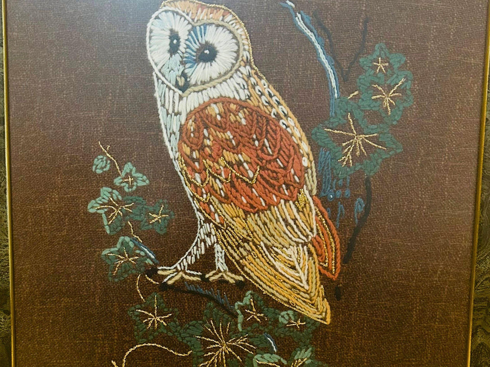 Vintage Owl Macrame Wall Hanging - 1970s Handmade Fiber Art - Boho Home Decor