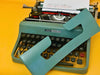 Working Olivetti Lettera 32 Typewriter | Teal Blue | QZERTY
