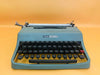 Working Olivetti Lettera 32 Typewriter | Teal Blue | QZERTY