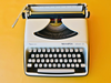 Detailed shot of the English QWERTY keyboard on a Remington Idool 2 by Sperry Rand, showing crisp black keys and white lettering.