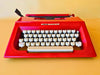 Olivetti Lettera 25 | Fire Engine Red | Pristine Time-Capsule Set with Original Bag