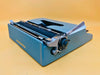 Working 1970s Olivetti Pluma 22 Typewriter - Blue Retro Manual - QWERTY Writer's Gift & Case