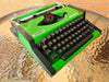 💚 Custom Lime Green Olympia Traveller de Luxe Typewriter – A One-of-a-Kind Collector's Piece