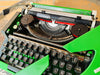 💚 Custom Lime Green Olympia Traveller de Luxe Typewriter – A One-of-a-Kind Collector's Piece
