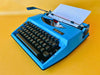 Royal Sahara Portable Typewriter Blue – Spanish QWERTY – With Case – Serviced & Working