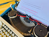 Imperial Safari Typewriter | Blue & White Portable Manual Typewriter | Spanish QWERTY | Serial S49 056912