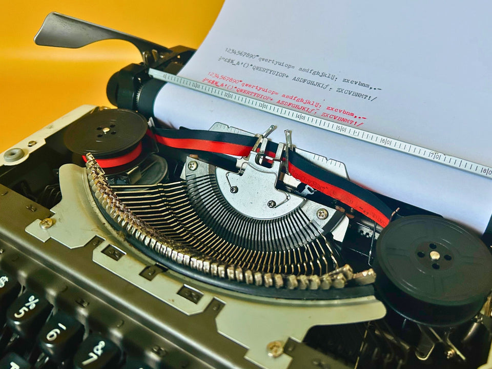 Writing sample produced by Brother deluxe 220 manual typewriter demonstrating print quality and alignment