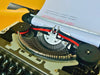 Writing sample produced by Brother deluxe 220 manual typewriter demonstrating print quality and alignment