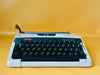 Working Brother Deluxe 220 Typewriter | White Portable Manual Typewriter with Case | English QWERTY