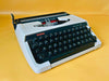 Working Brother Deluxe 220 Typewriter | White Portable Manual Typewriter with Case | English QWERTY
